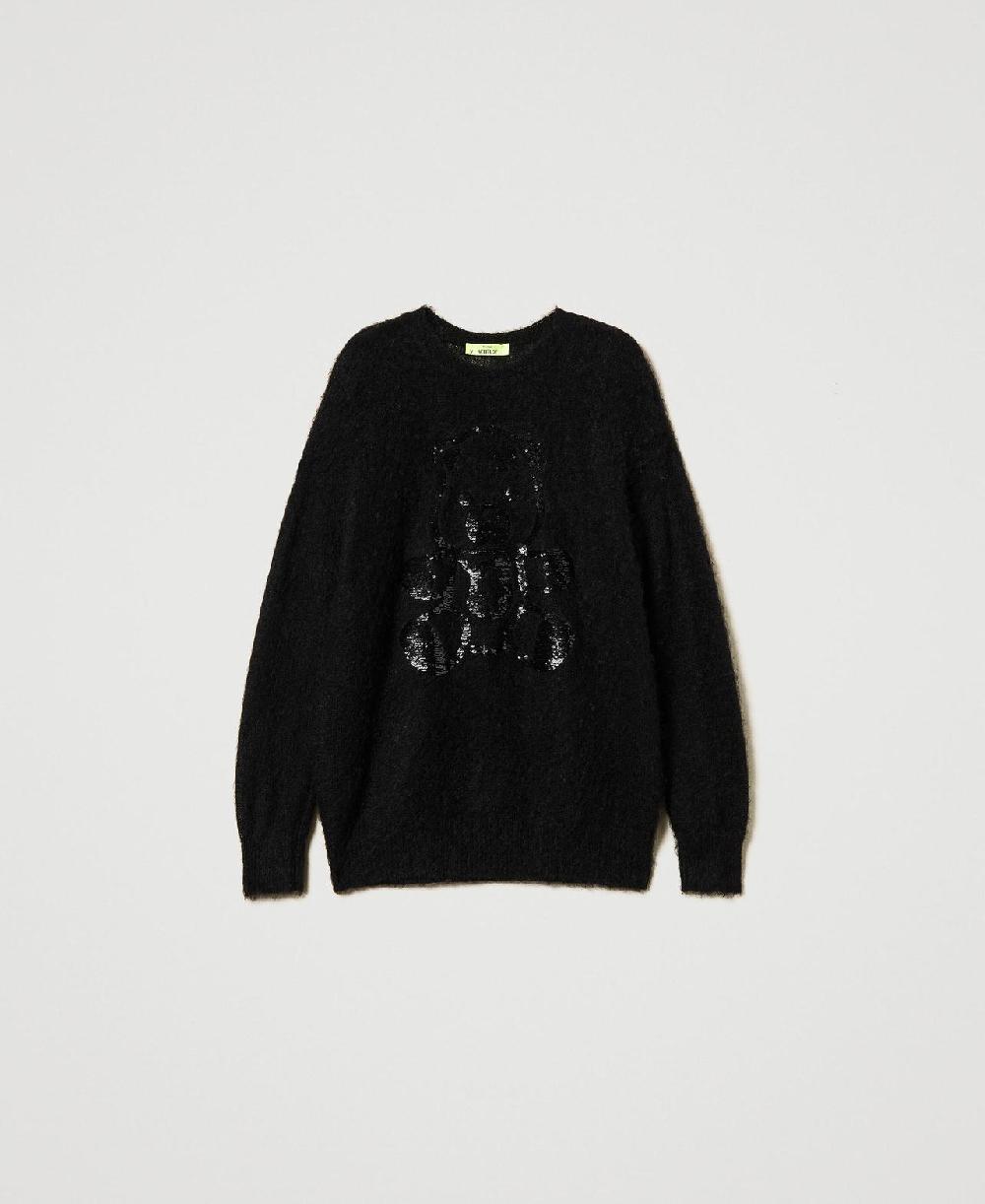 Scee by twin set Maglia MYFO in lana e mohair In Vendita