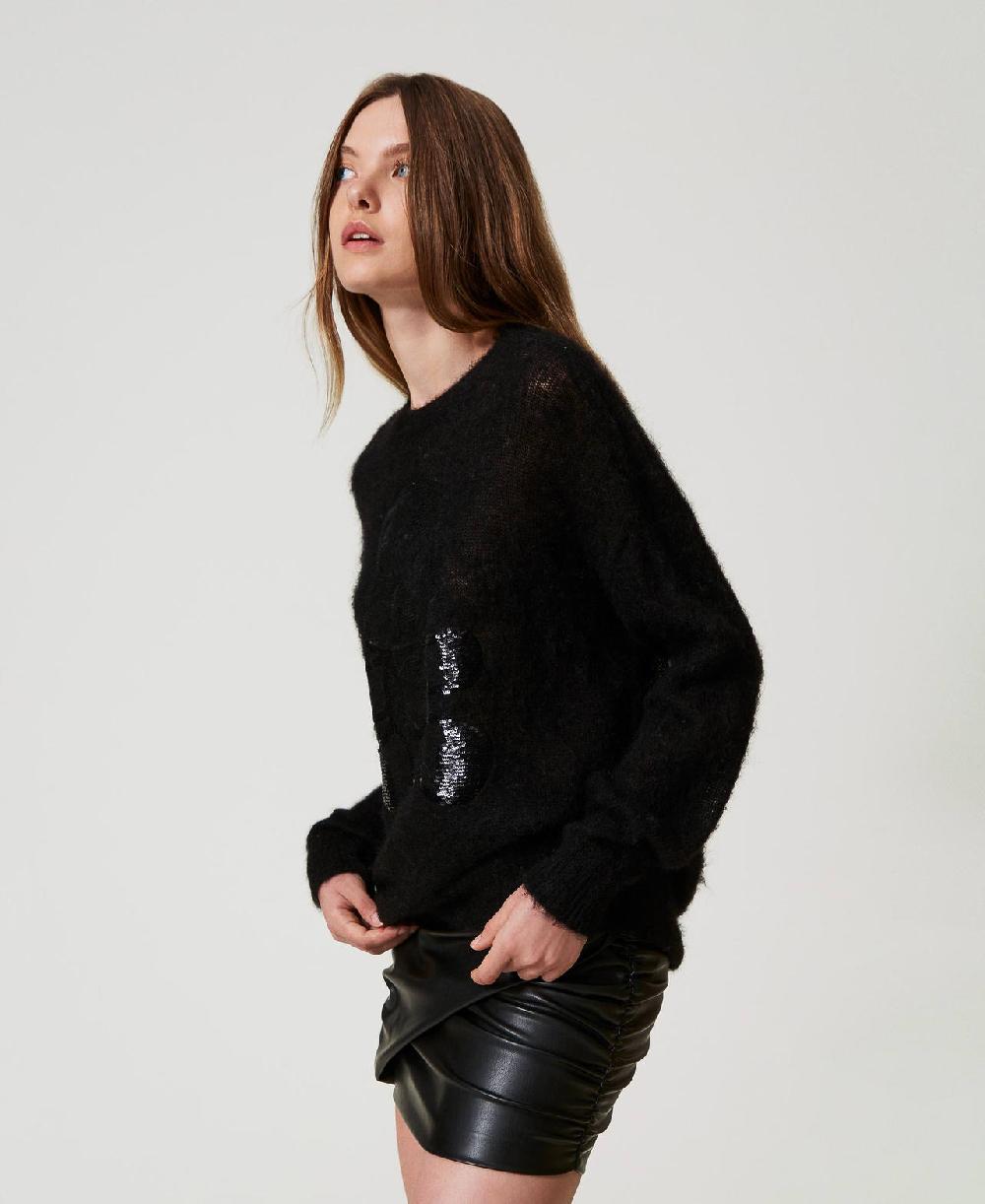 Scee by twin set Maglia MYFO in lana e mohair In Vendita