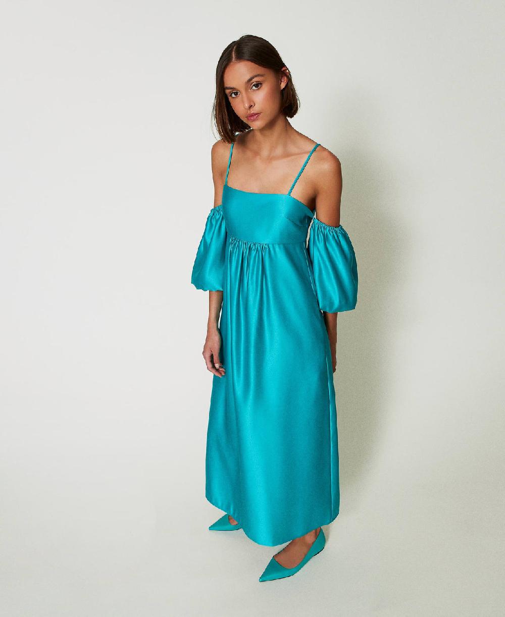 Scee by twin set Abito lungo in duchesse Hotsell
