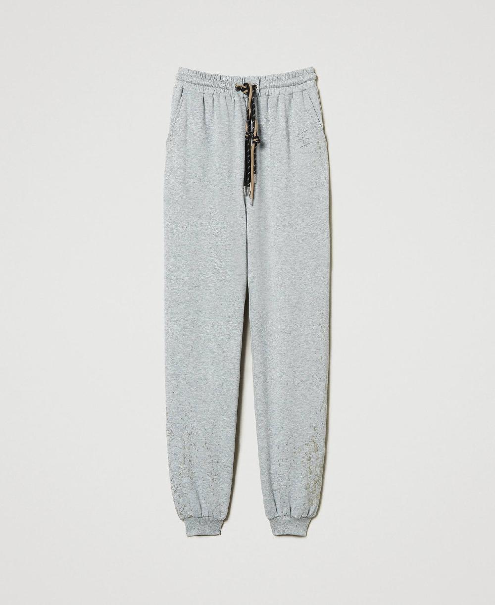 Scee by twin set Pantaloni joggers MYFO con stampa glitter Vendita Economica