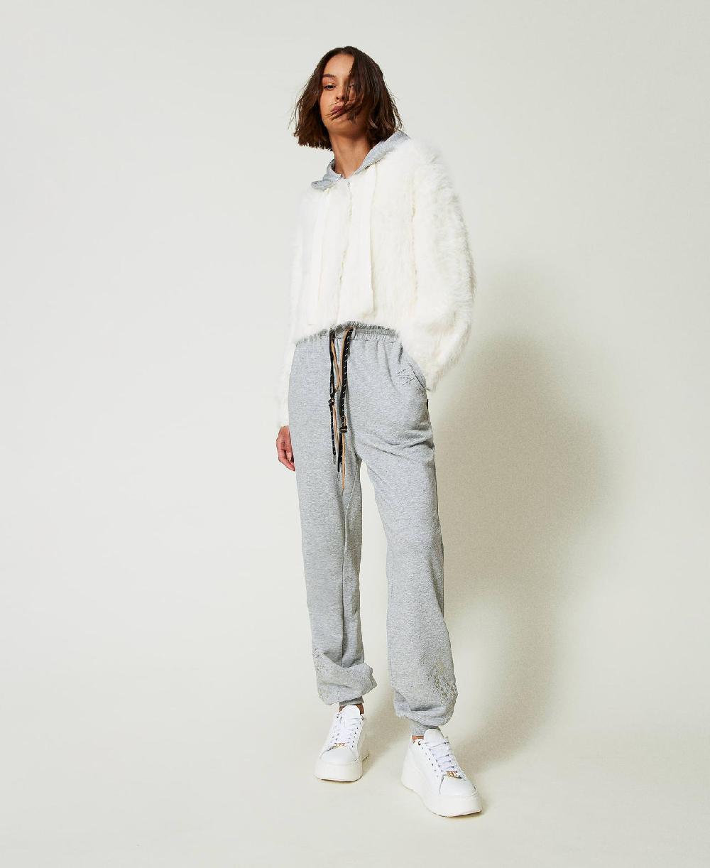 Scee by twin set Pantaloni joggers MYFO con stampa glitter Vendita Economica