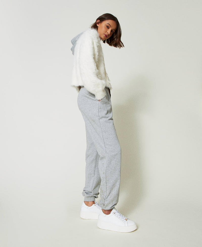 Scee by twin set Pantaloni joggers MYFO con stampa glitter Vendita Economica