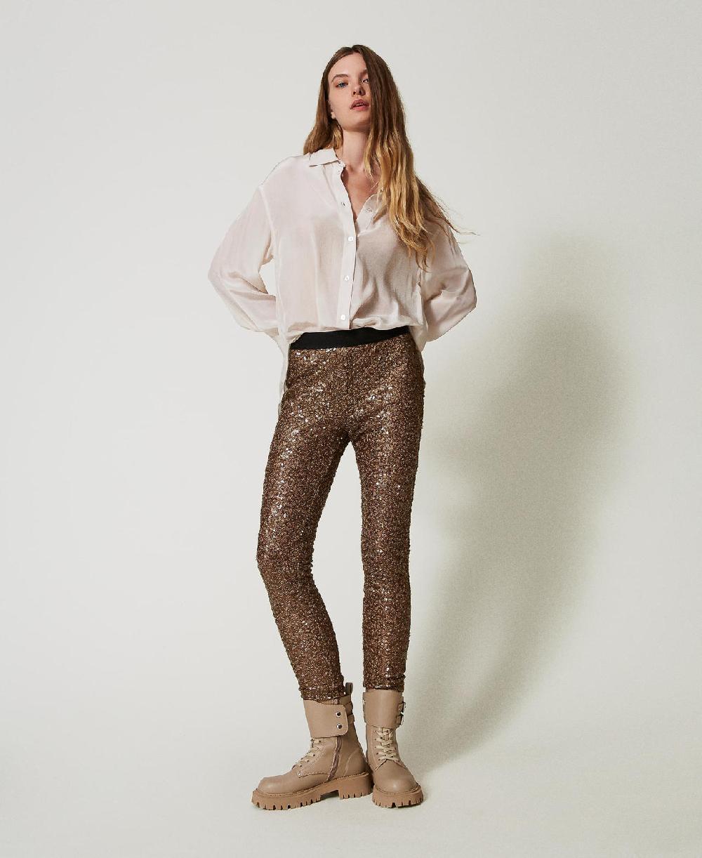 Scee by twin set Leggings MYFO in full paillettes Negozio