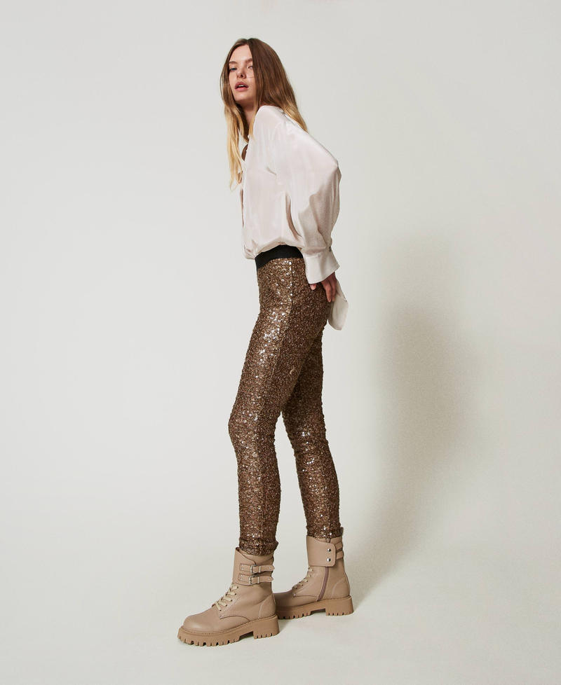 Scee by twin set Leggings MYFO in full paillettes Negozio