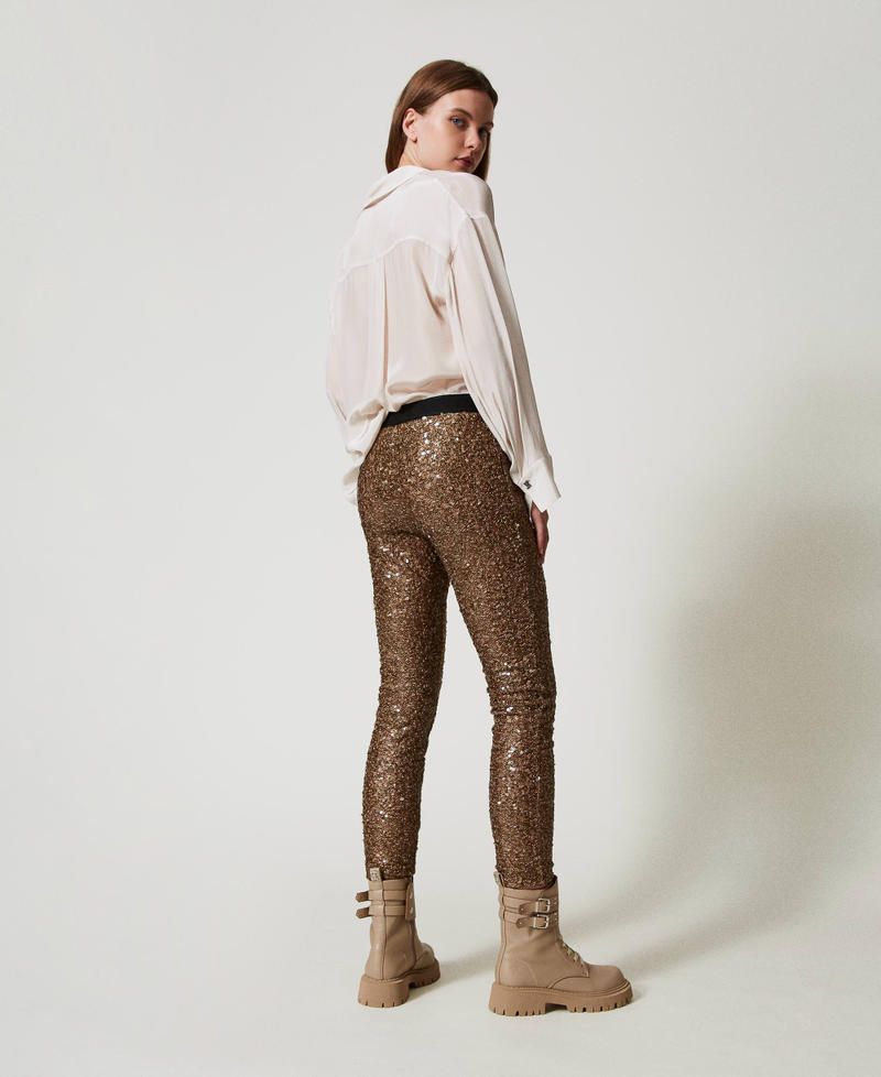 Scee by twin set Leggings MYFO in full paillettes Negozio