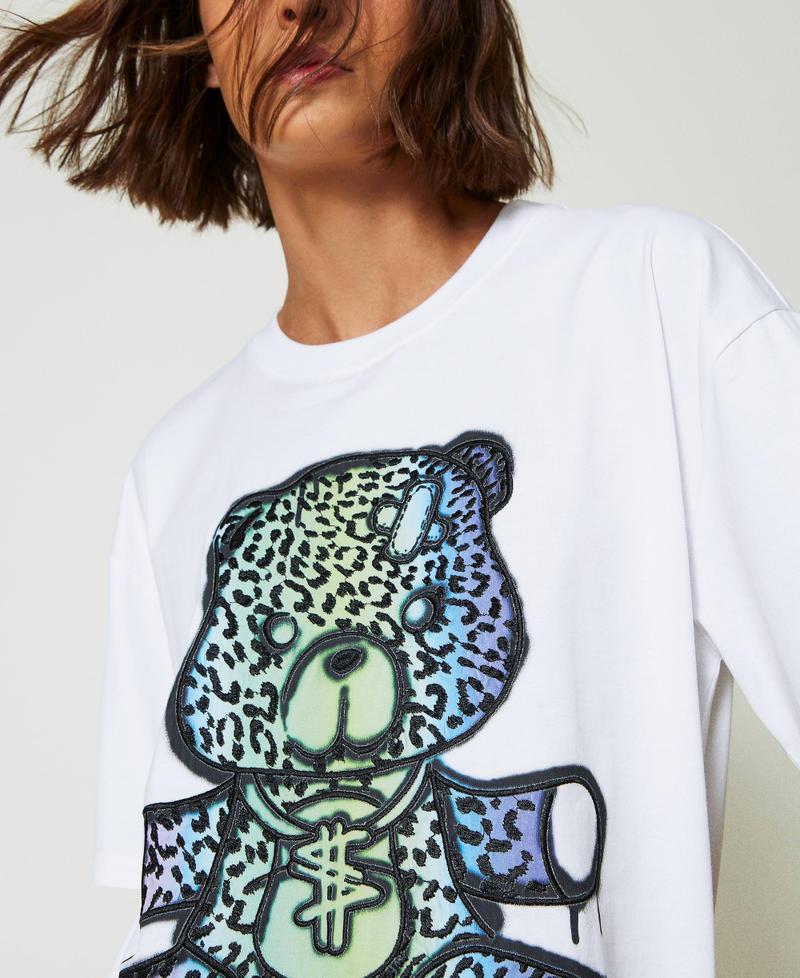 Scee by twin set T-shirt over MYFO con stampa e ricamo Moda