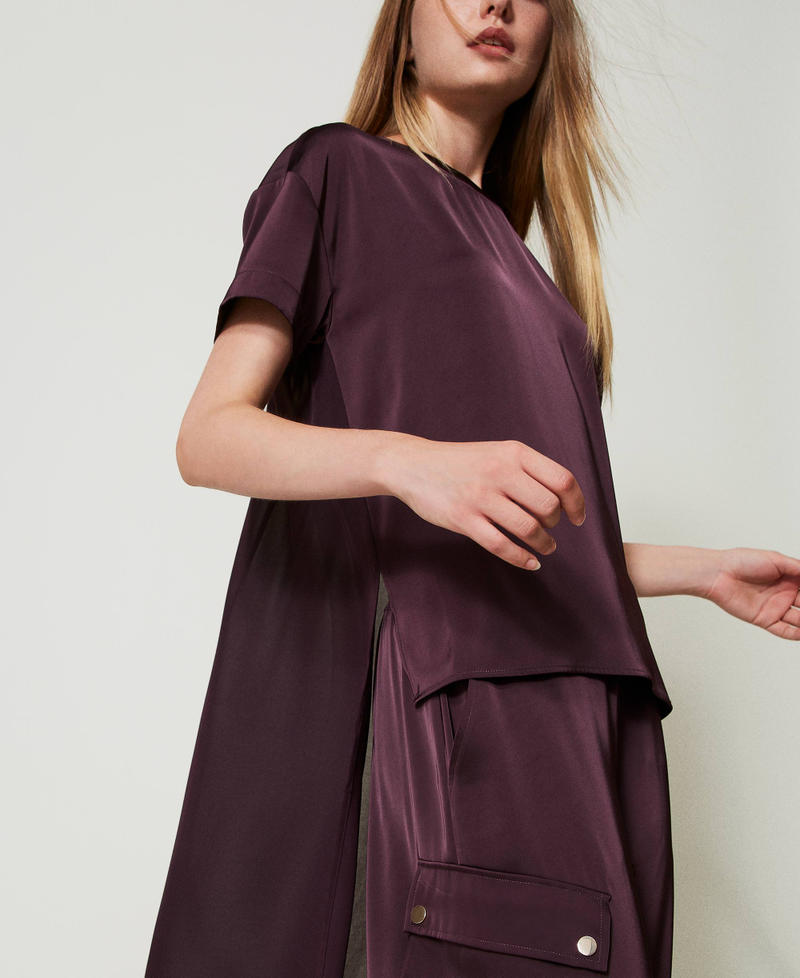 Scee by twin set Blusa asimmetrica in raso e georgette Spedizione gratuita