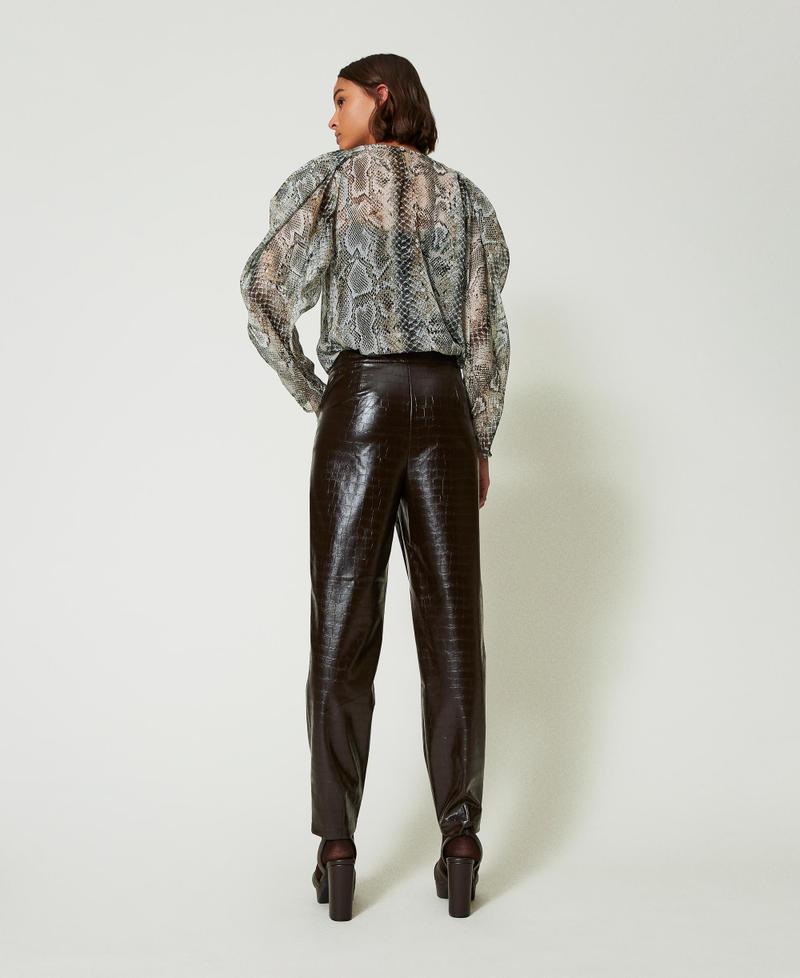 Scee by twin set Pantaloni barrel fit con stampa animalier Sconto di tempo limitato