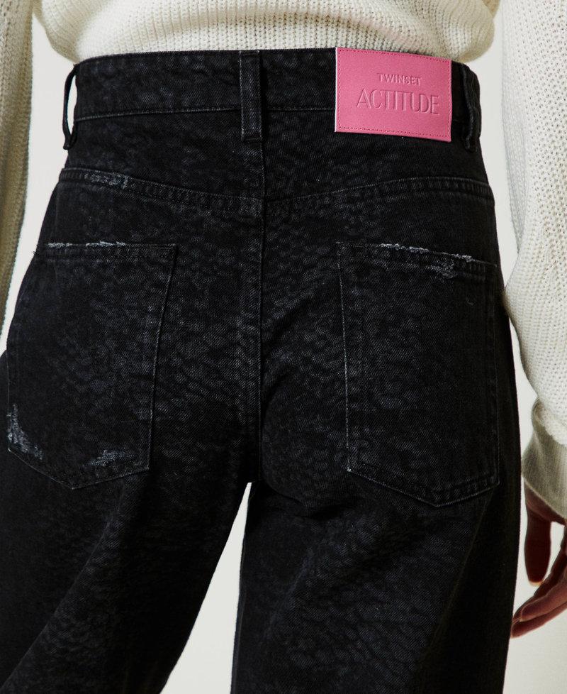 Scee by twin set Jeans barrel fit con stampa snake Comprare a buon mercato
