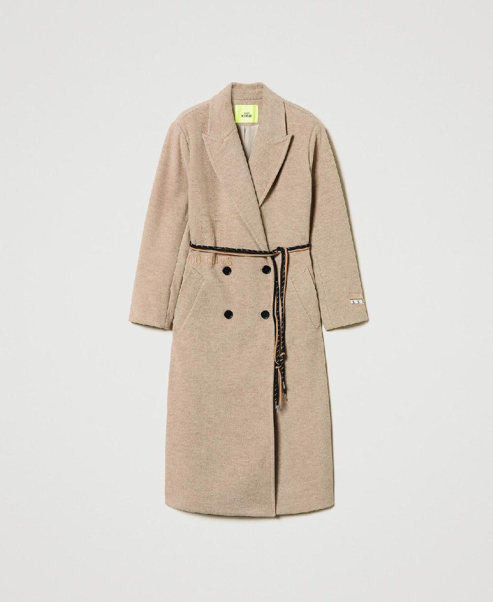 Scee by twin set Cappotto MYFO in panno diagonale Grande vendita