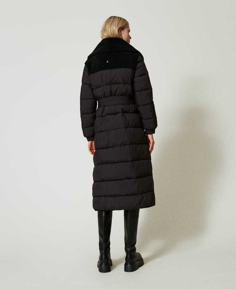 Scee by twin set Cappotto imbottito in faux fur Vendite stagionali
