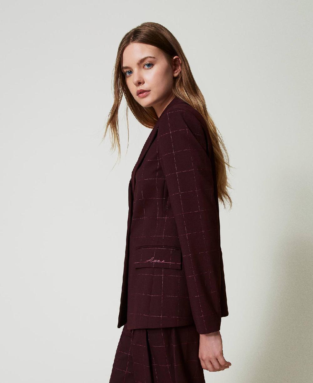 Scee by twin set Giacca blazer check con lurex Cyber Monday