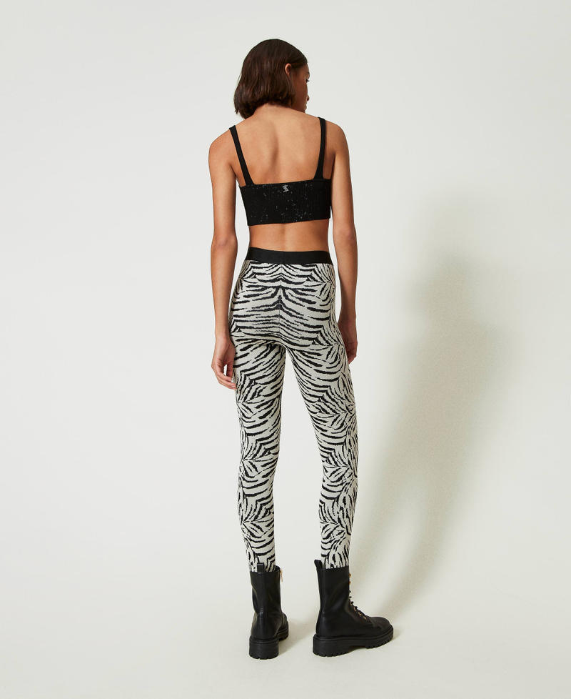 Scee by twin set Leggings MYFO in maglia jacquard Smaltimento dello stoccaggio