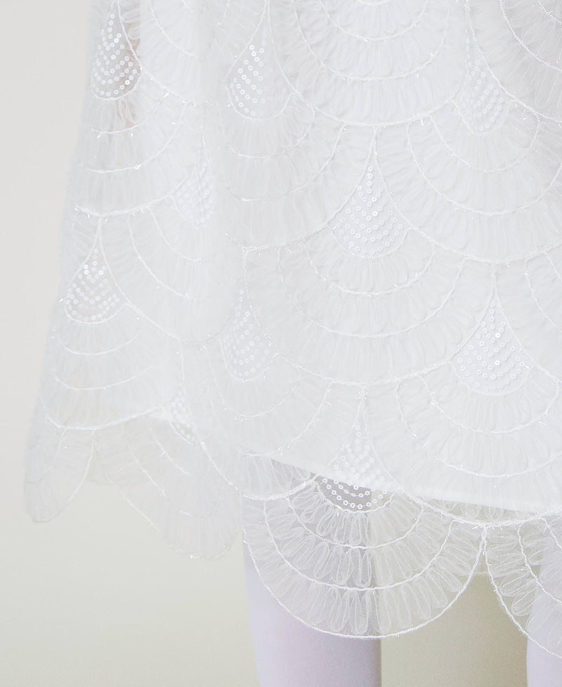 Scee by twin set Gonna longuette in organza con ricami Online Outlet