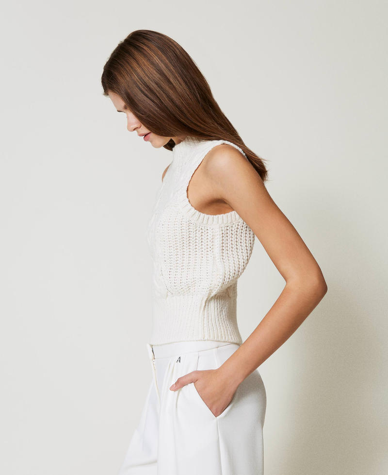 Scee by twin set Top in maglia con coste e trecce Nuovi prodotti
