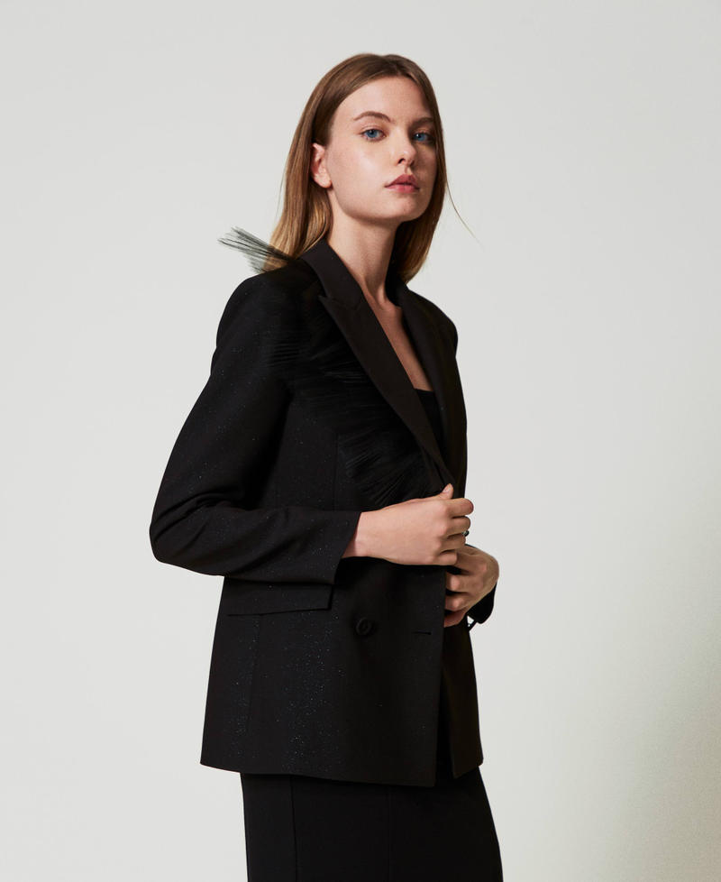 Scee by twin set Giacca blazer con volant in tulle Bestseller
