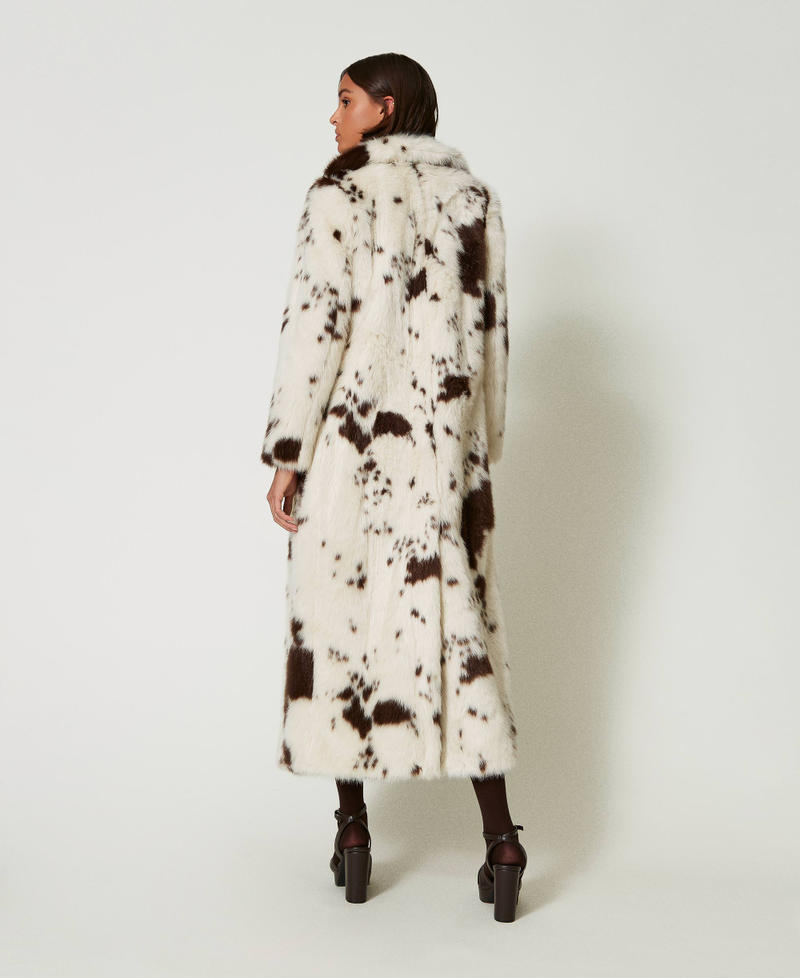 Scee by twin set Cappotto lungo in faux fur Liquidazione
