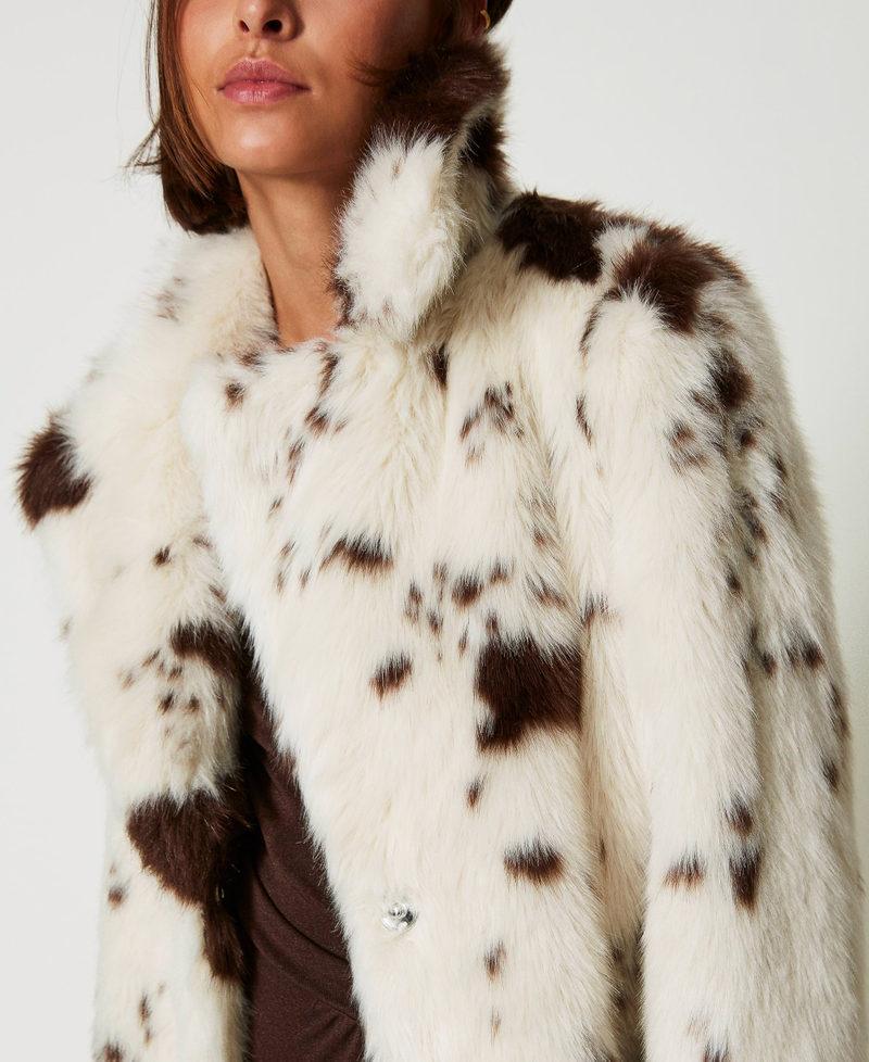 Scee by twin set Cappotto lungo in faux fur Liquidazione