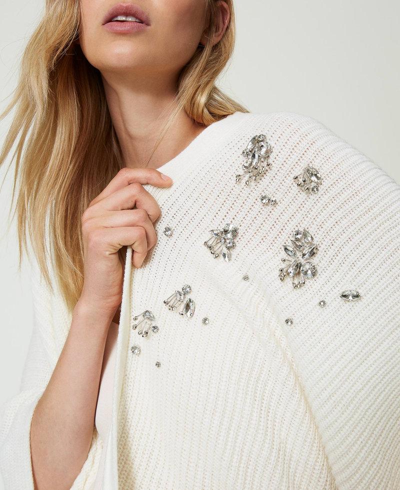 Scee by twin set Poncho in maglia con ricami Offerte giornaliere
