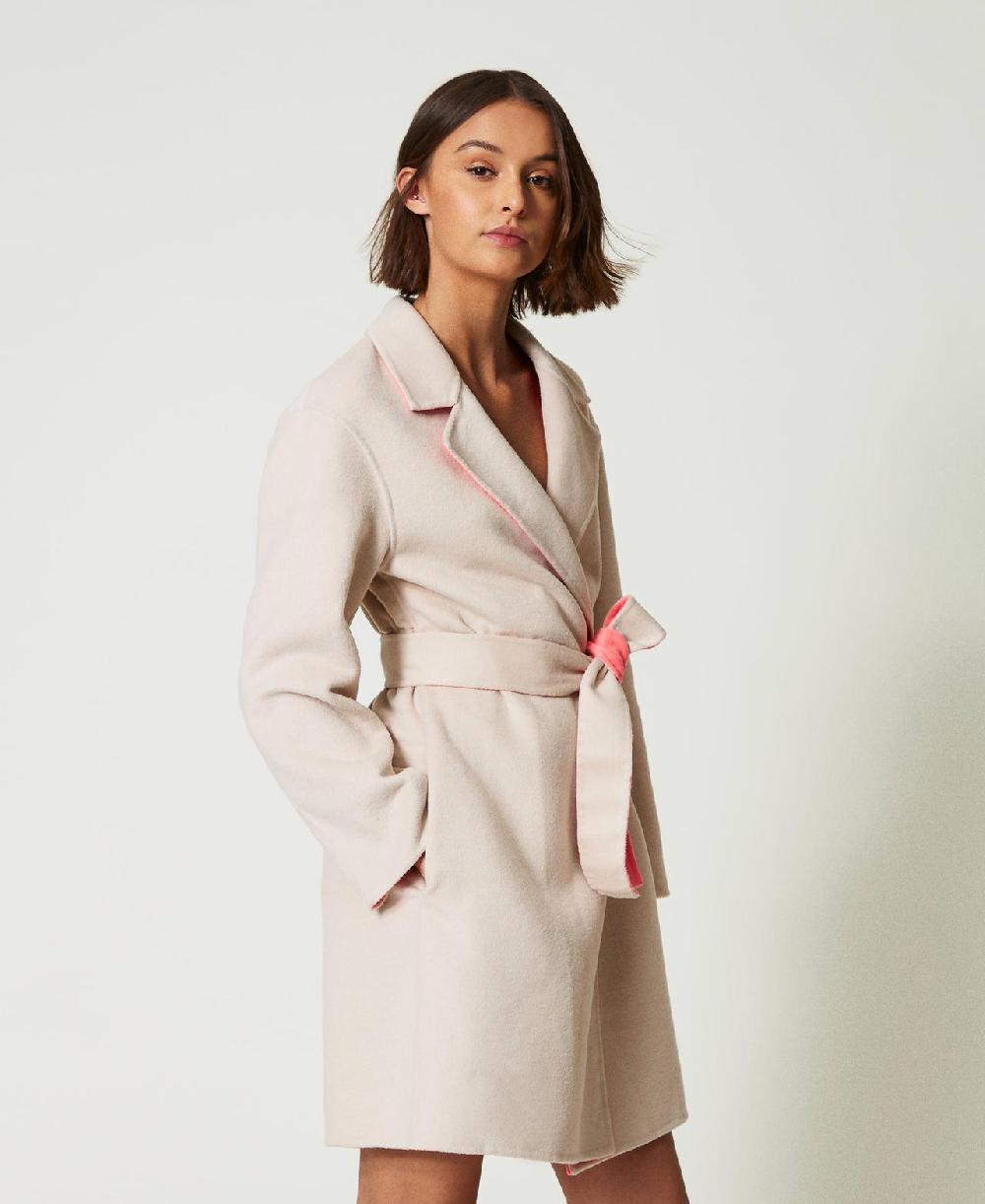 Scee by twin set Cappotto reversibile MYFO in panno misto lana Ritorno libero