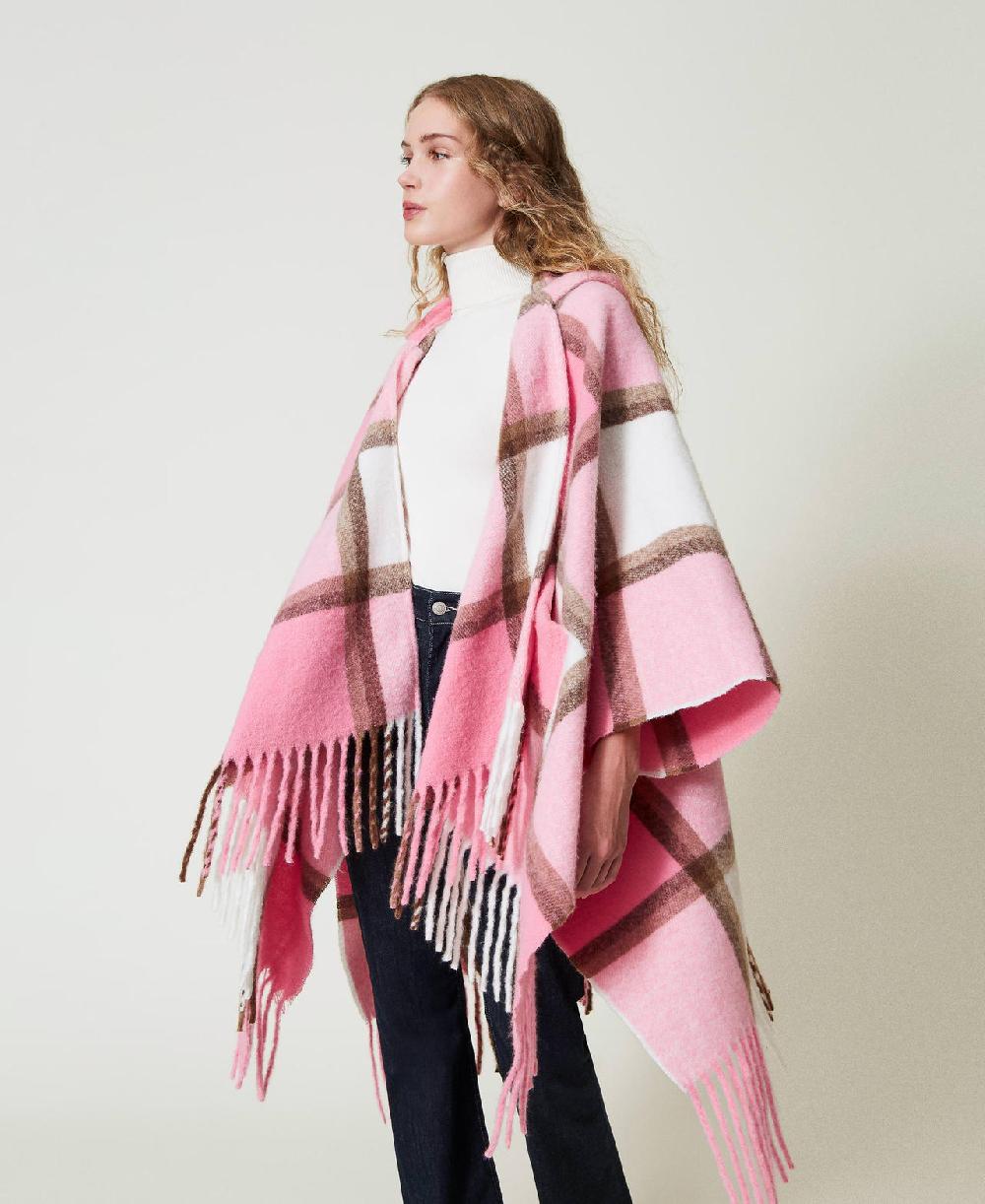 Scee by twin set Poncho in panno con frange Ultimi tre giorni