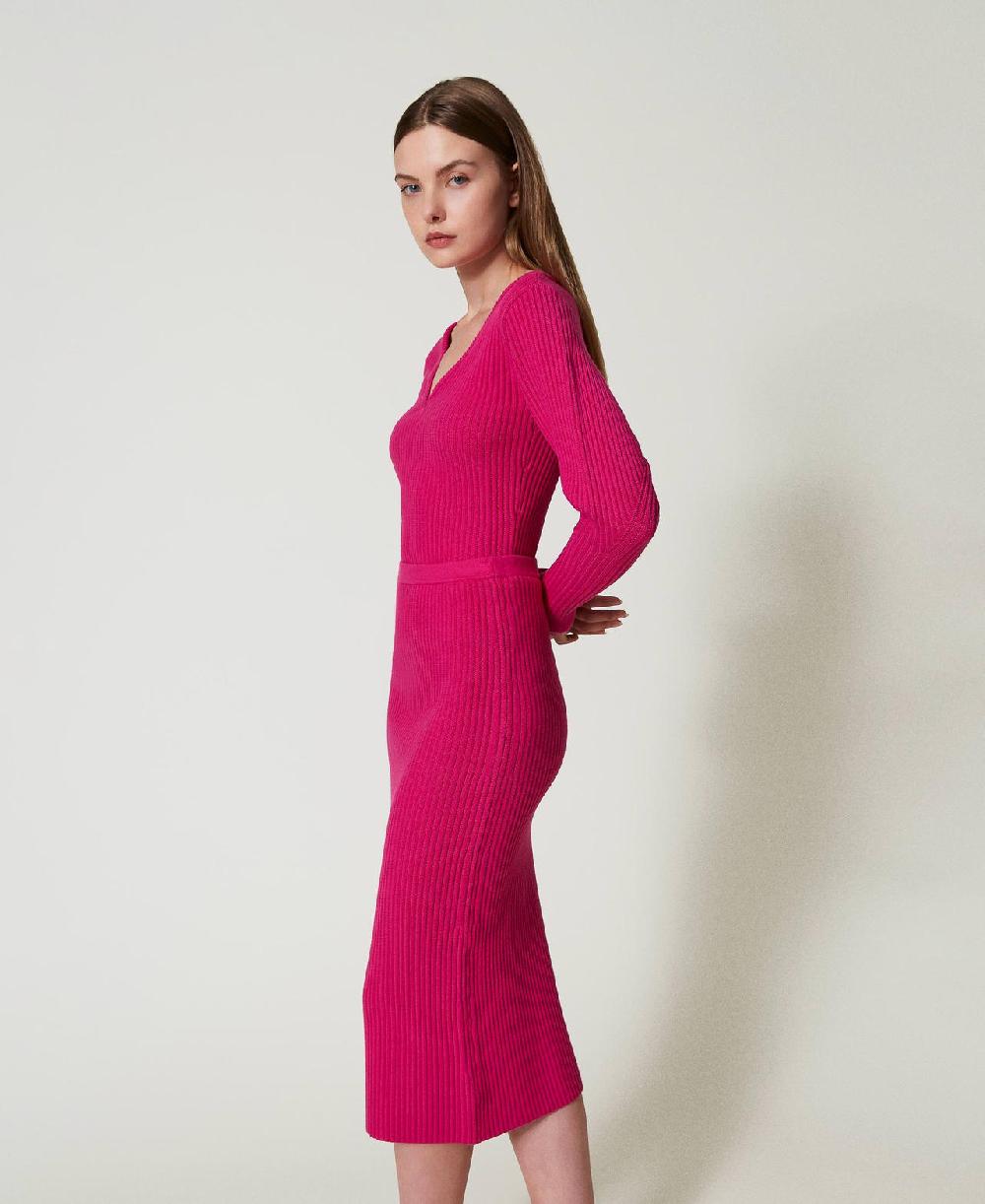 Scee by twin set Gonna longuette in maglia a coste Latest stili