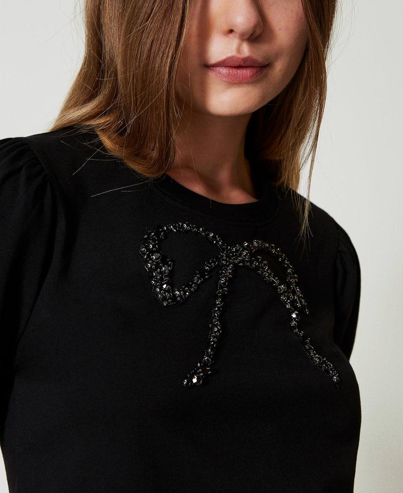 Scee by twin set T-shirt con ricamo a fiocco Fino al 50% di sconto