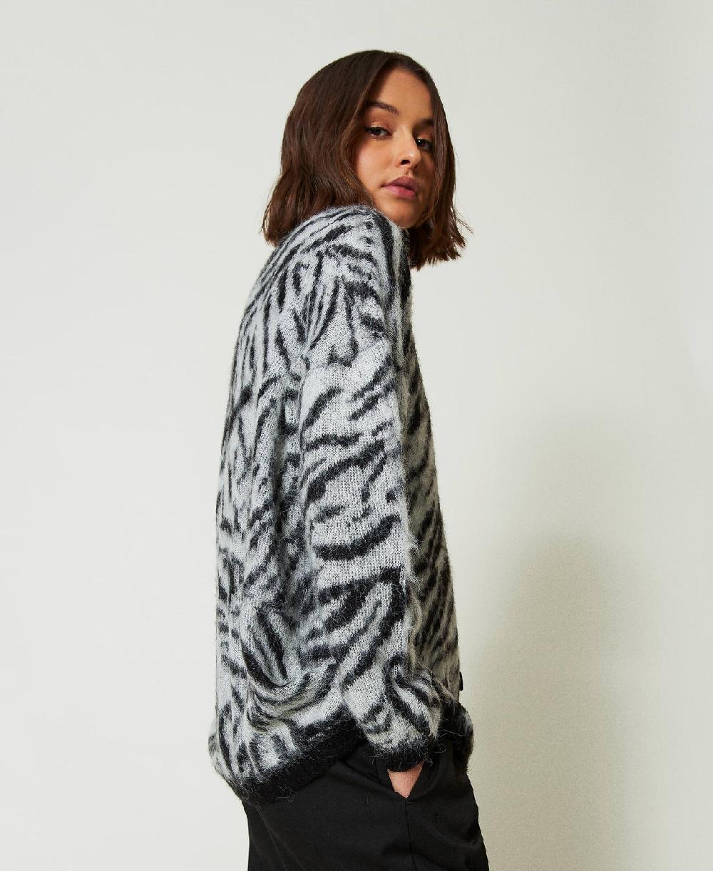 Scee by twin set Cardigan MYFO jacquard animalier Solo un giorno rimasto