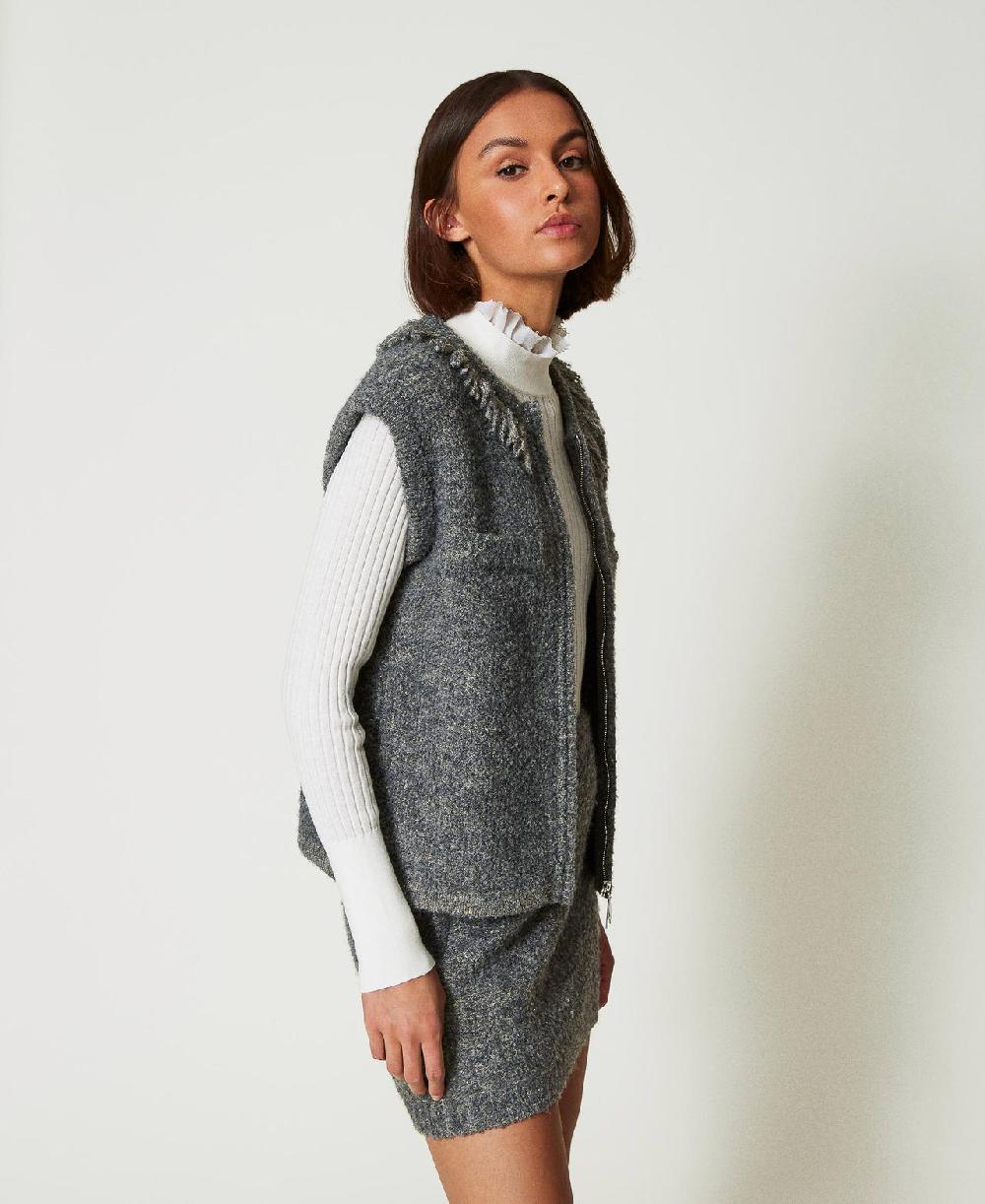 Scee by twin set Gilet in maglia bouclé riciclata Super sconto