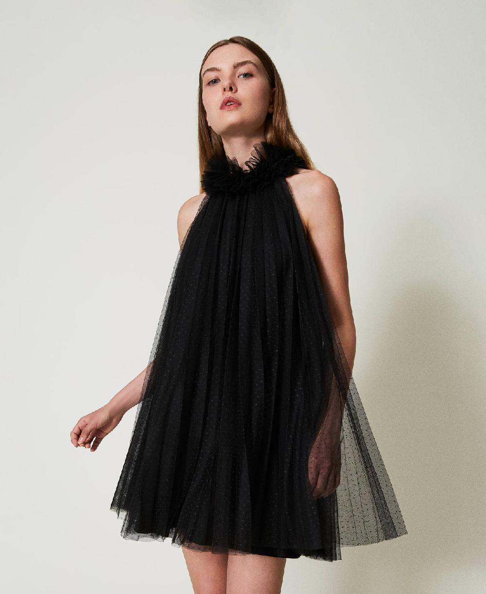 Scee by twin set Abito corto in tulle plissé Enormi sconti