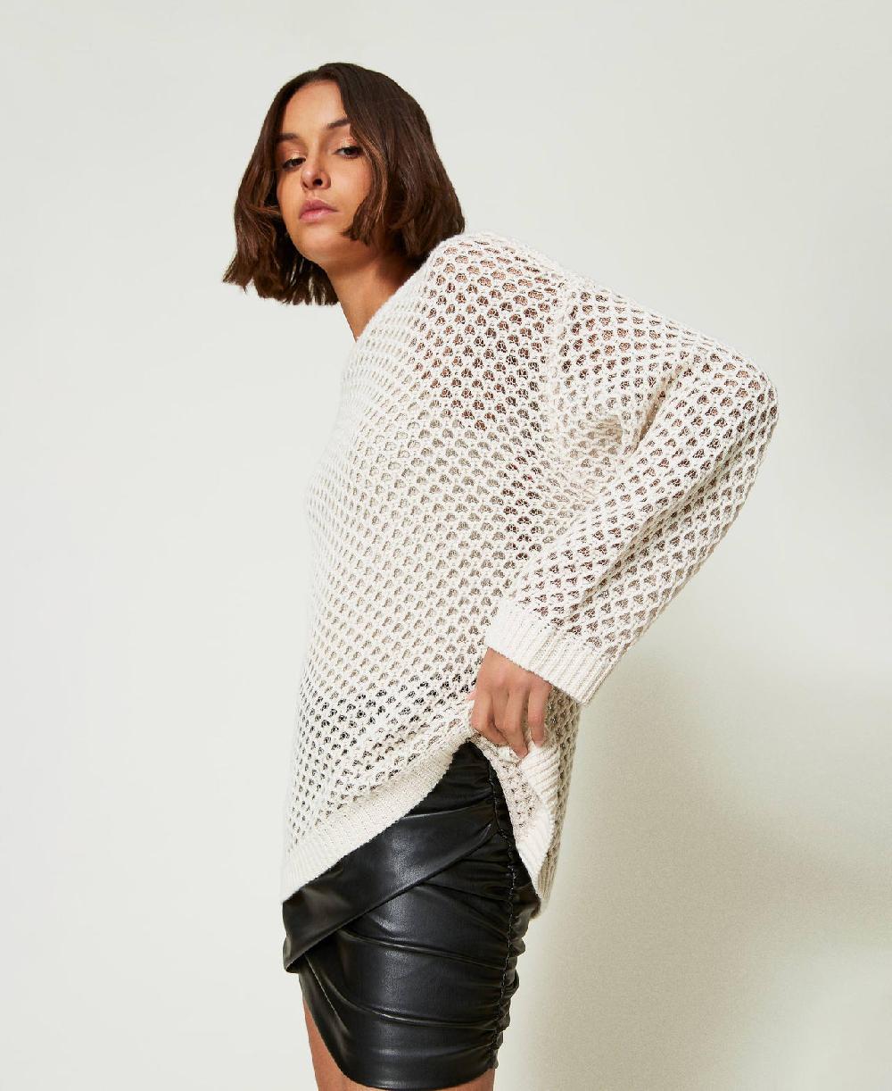 Scee by twin set Maglia over MYFO a rete con lurex 50% di sconto con spedizione gratuita