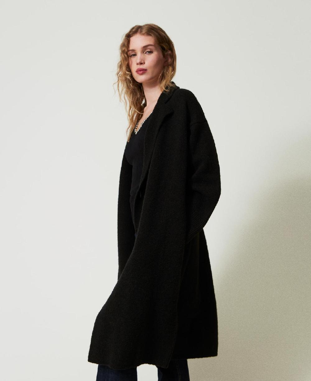 Scee by twin set Cappotto in filato riciclato bouclé Trasporto libero internazionale