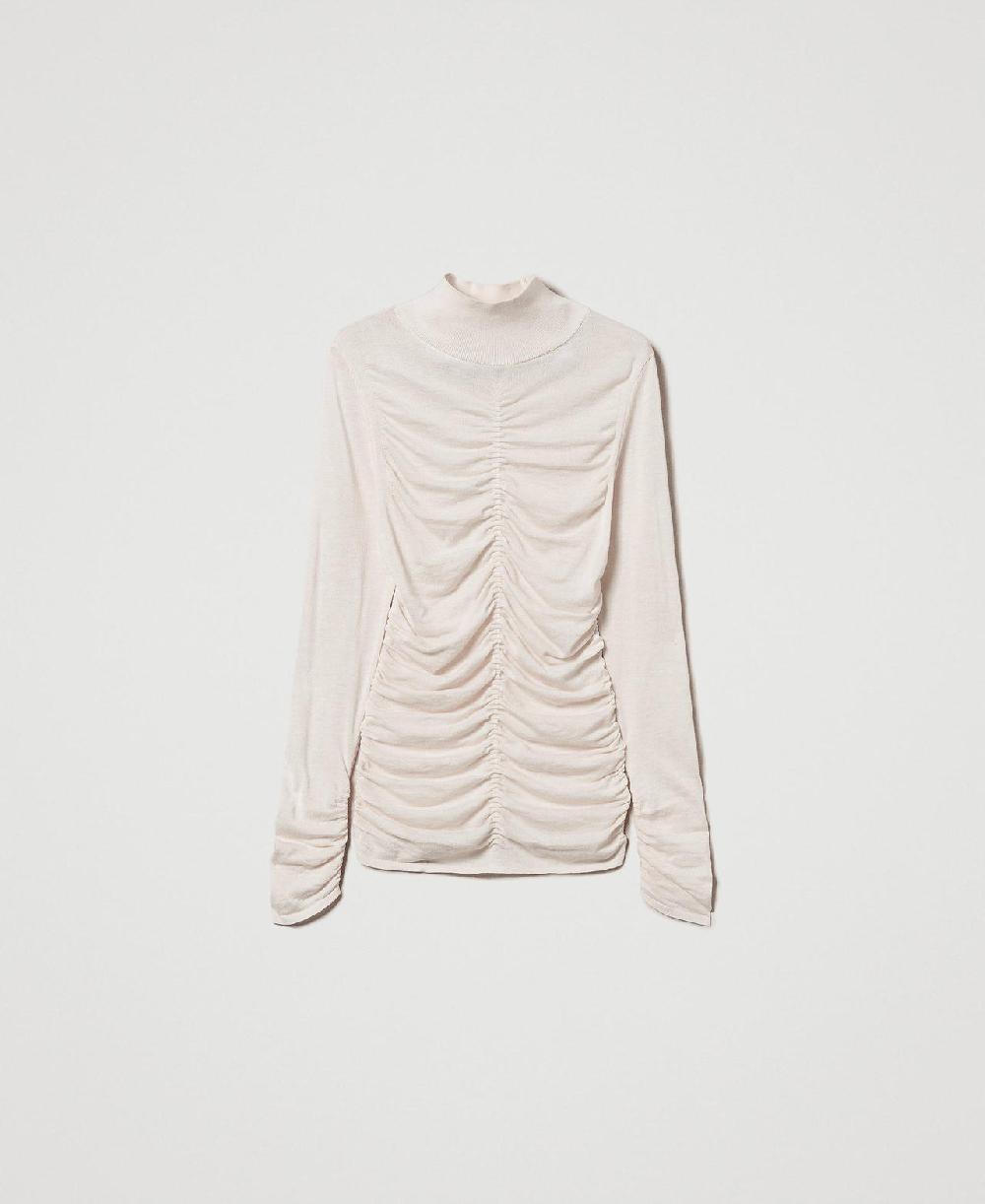 Scee by twin set Maglia lupetto con arricciatura Black Friday Prezzi