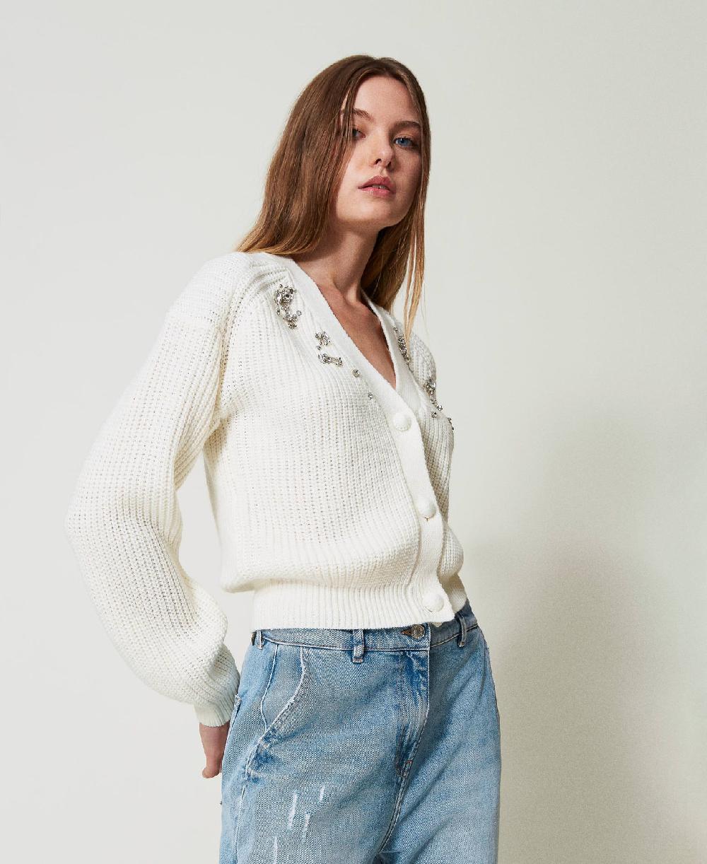 Scee by twin set Cardigan con ricami fatti a mano In vendita