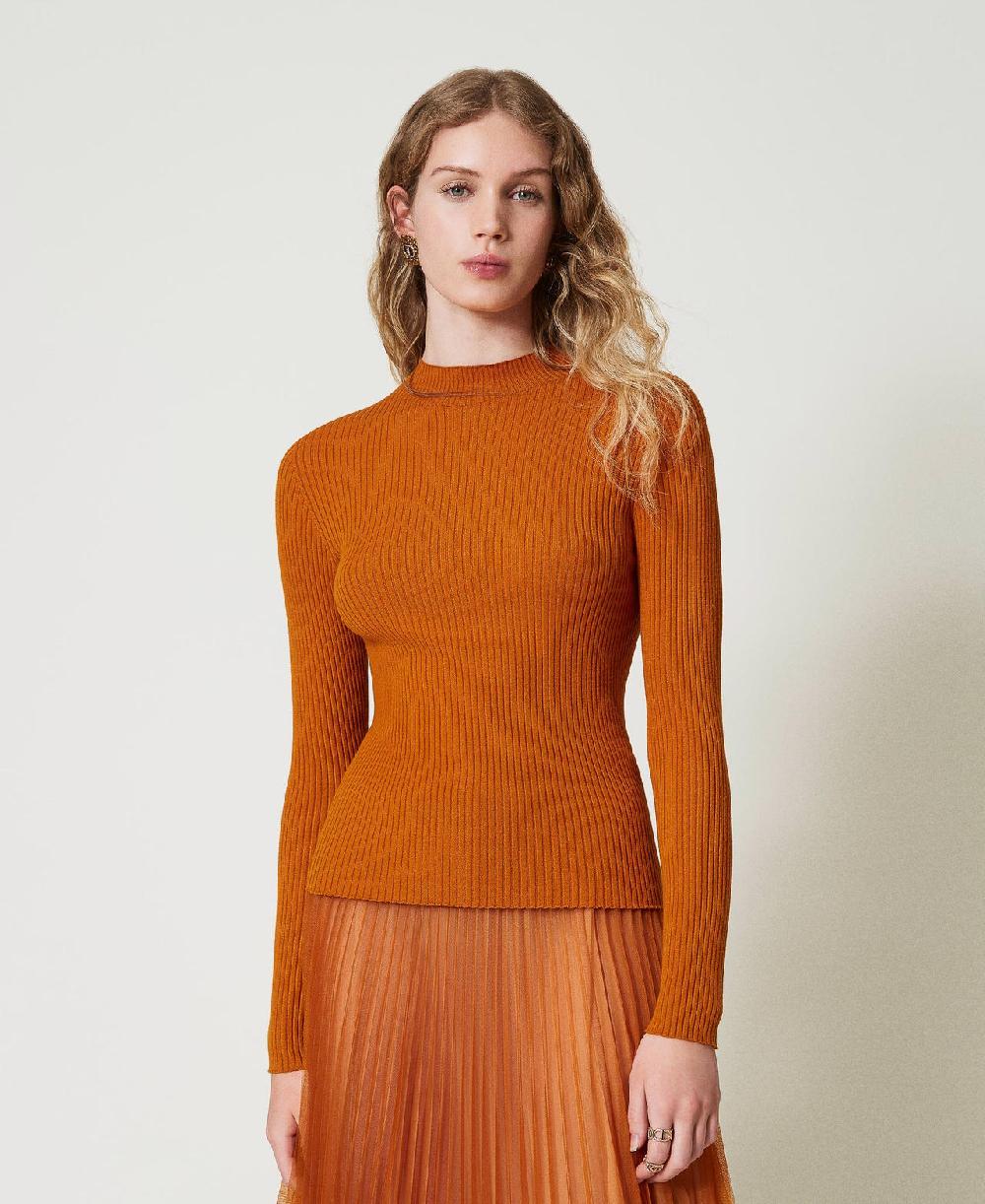 Scee by twin set Maglia lupetto a costine 2025