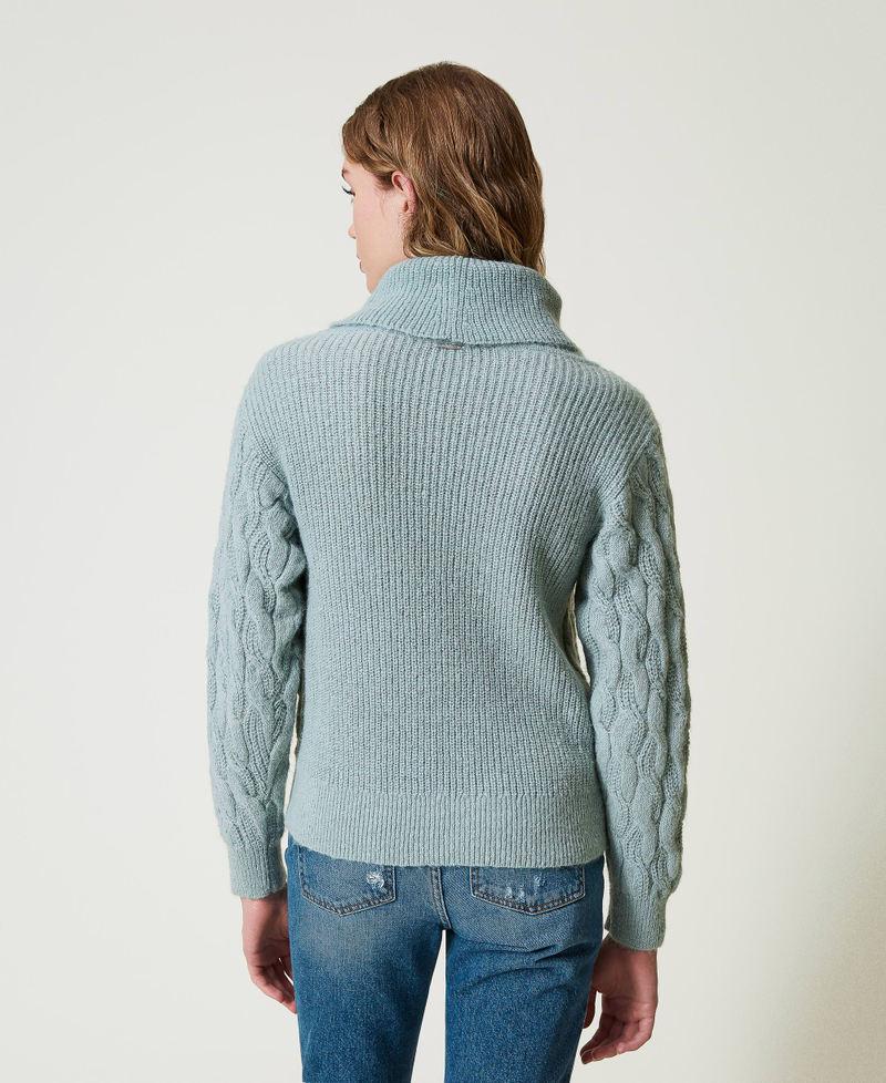 Scee by twin set Maglia con trecce e maxi collo Qualità