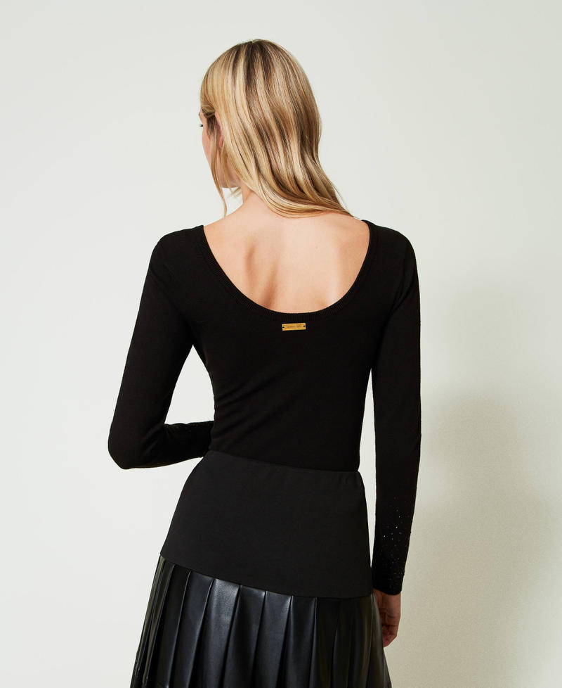 Scee by twin set Maglia con strass in dégradé Promozione