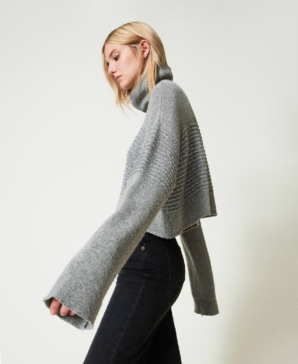 Scee by twin set Maglia dolcevita in misto lana con paillettes Negozi Online