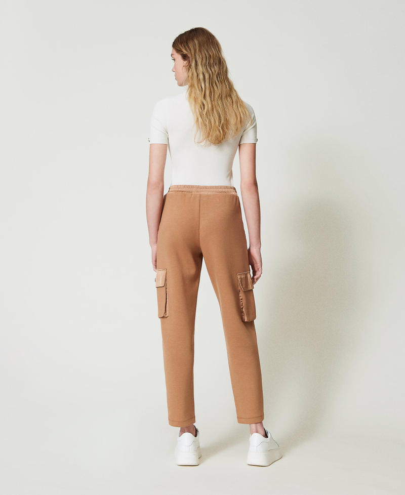 Scee by twin set Pantaloni cargo in tessuto scuba e raso Consegna Veloce