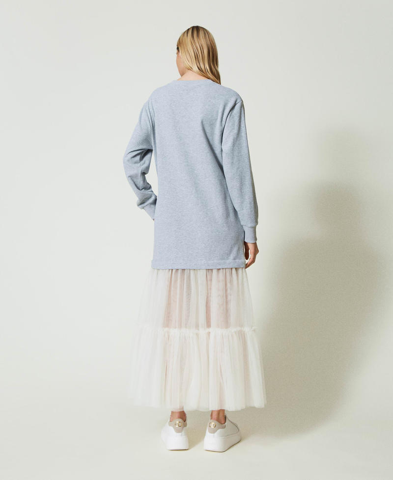 Scee by twin set Abito lungo in felpa e tulle Fino Al -60%