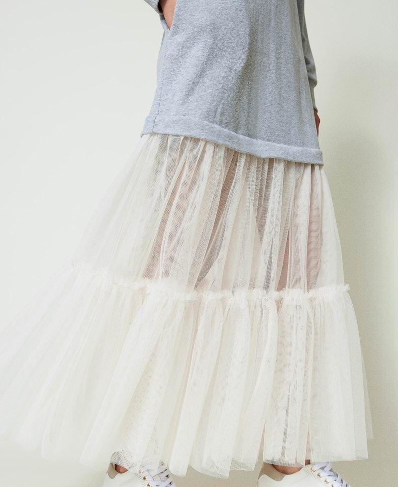 Scee by twin set Abito lungo in felpa e tulle Fino Al -60%