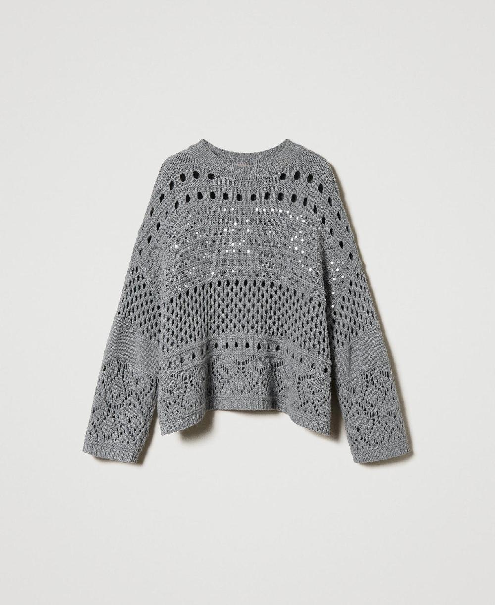 Scee by twin set Maglia in misto lana con paillettes Shopping Online