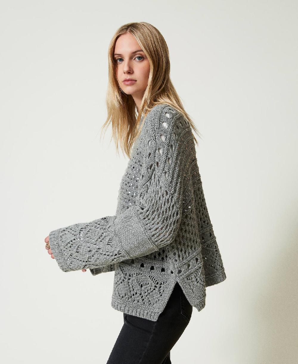 Scee by twin set Maglia in misto lana con paillettes Shopping Online