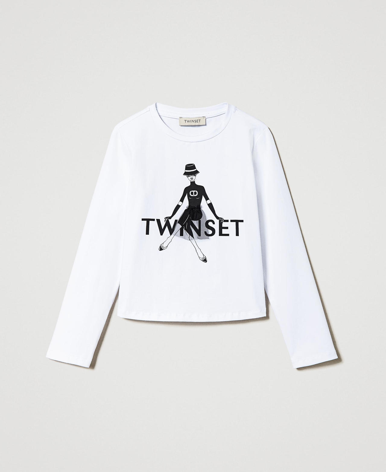 Scee by twin set T-shirt con stampa logo e glitter Presa