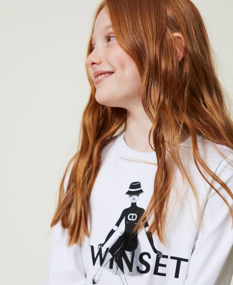 Scee by twin set T-shirt con stampa logo e glitter Presa