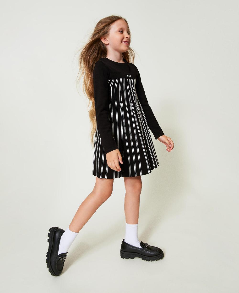 Scee by twin set Abito corto in maglia a righe flexage Online