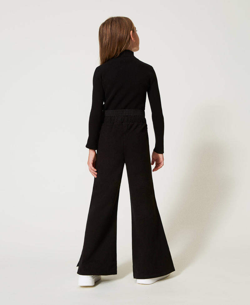 Scee by twin set Pantaloni a palazzo in felpa con logo Outlet