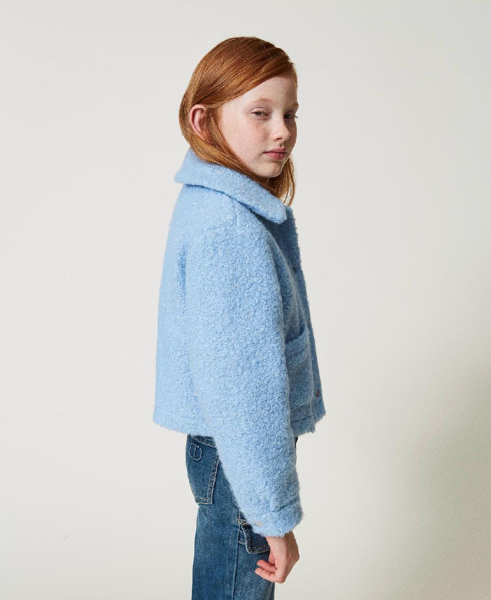 Scee by twin set Giacca corta in panno curly Hotsell