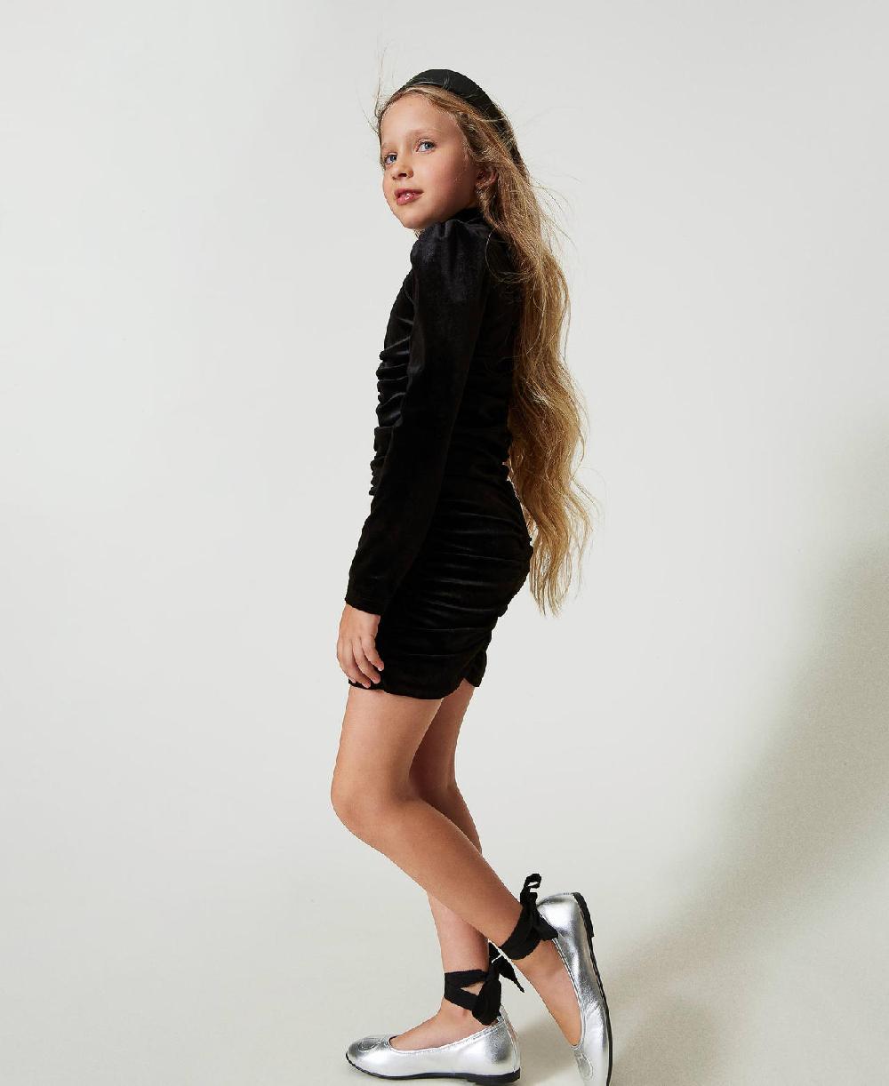 Scee by twin set Abito corto in ciniglia con arricciature Vendite Flash