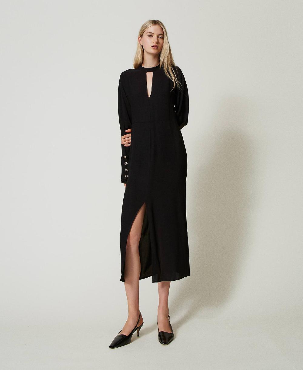 Scee by twin set Abito lungo in crêpe georgette Negozio online di fabbrica